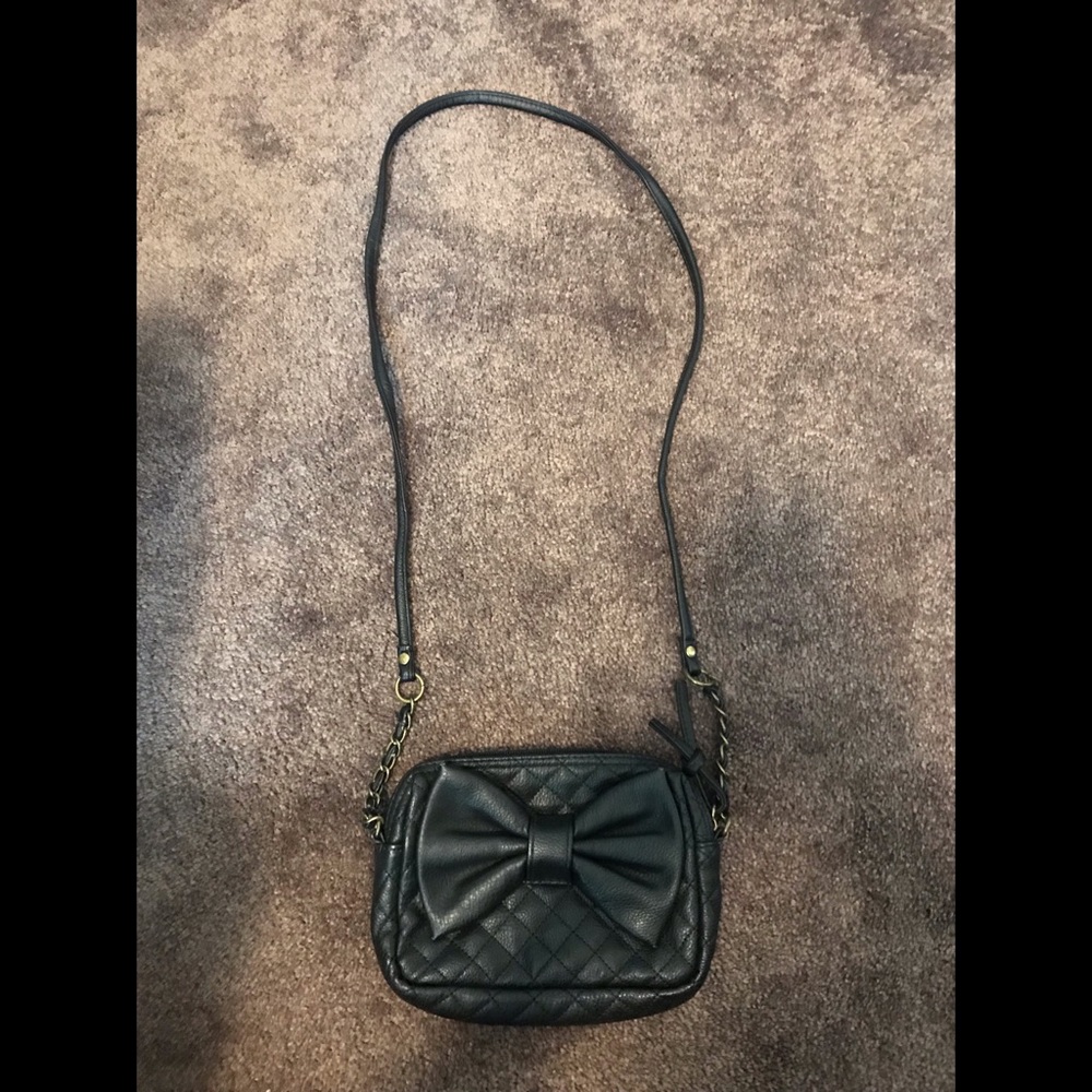 Candies black purse with bow